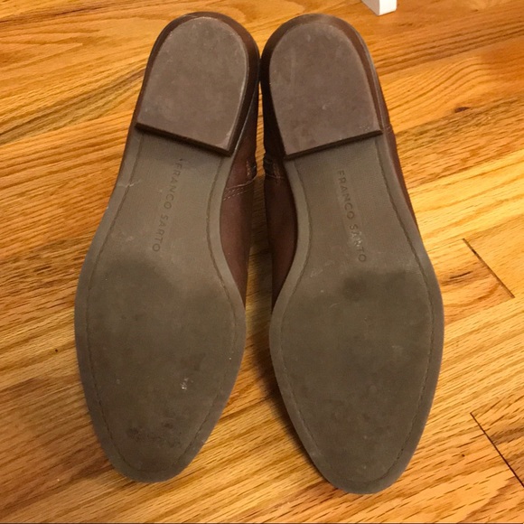 Franco Sarto Brown Leather Zip Booties, 7.5 - Picture 3 of 7